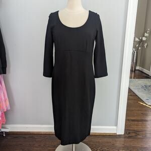 NEW Women's Talbots Elegant Black Dress Sheath Stretchy Business Cocktail